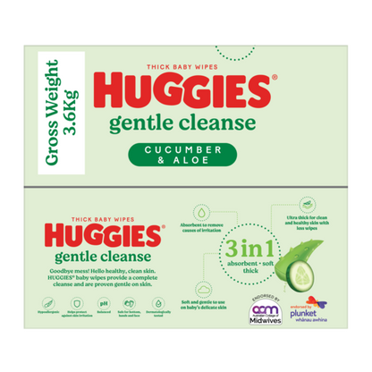 Huggies Cucumber & Aloe Mega Pack Wipes (Box 400)