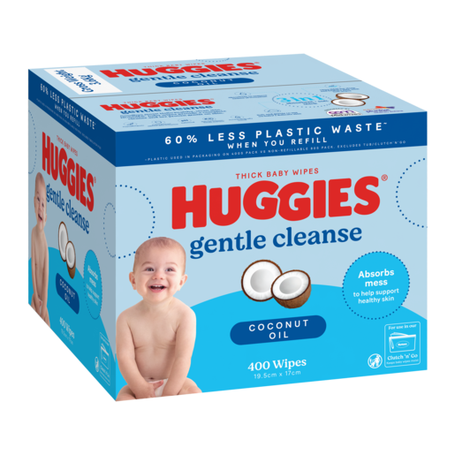 Huggies Coconut Baby Wipes (Box 400)