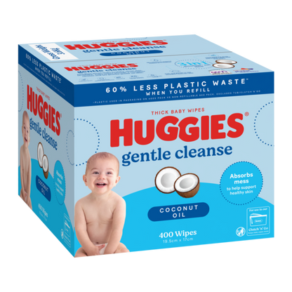 Huggies Coconut Baby Wipes (Box 400)
