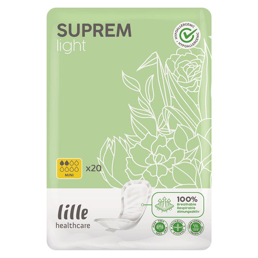 Lille Suprem Light Small Shaped Pads-Mini 220ml (Packet 20)