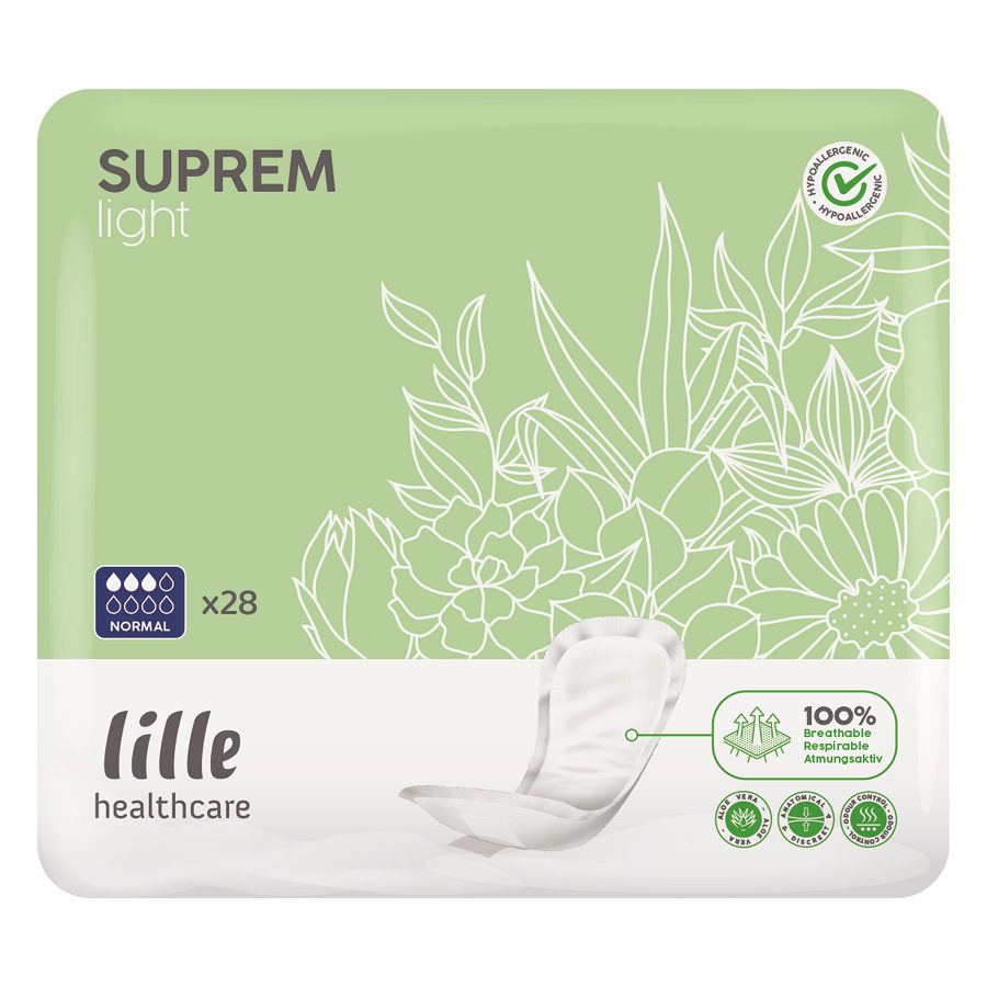 Lille Suprem Light Small Shaped Pads-Normal 370ml (Packet 28)