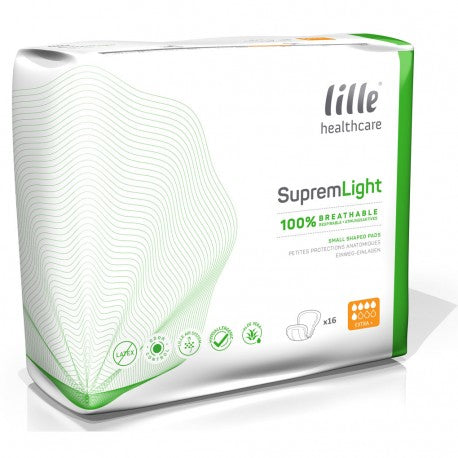 Lille Suprem Light Small Shaped Pads-Extra Plus 720ml (Packet 16)