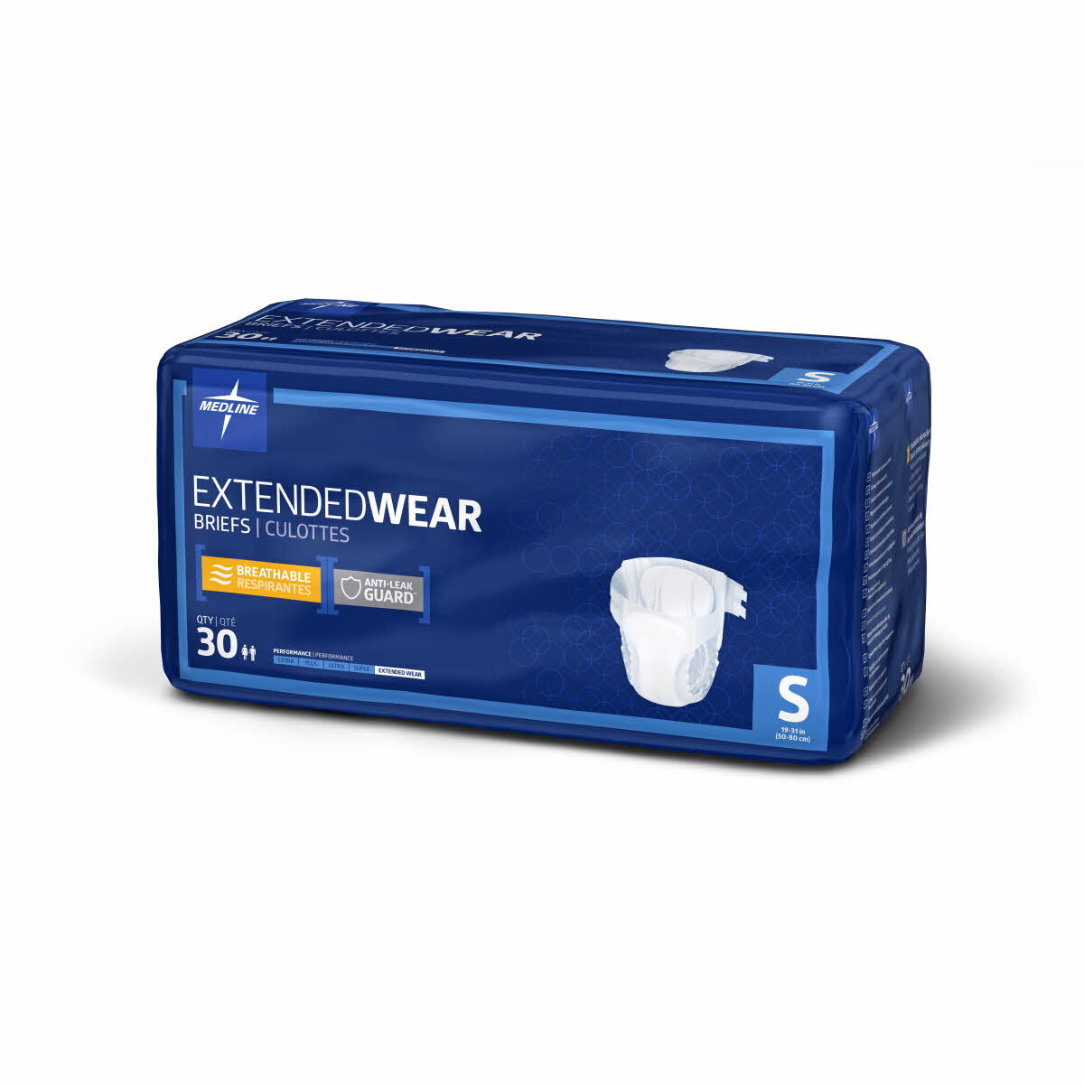 Medline Extended Wear Brief Wrap Small (Packet 30)