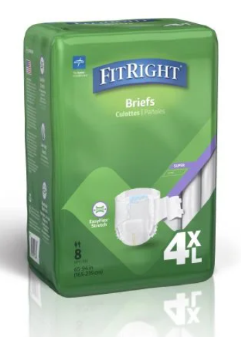 Medline FitRight Bariatric Brief 4XL (Packet 8)