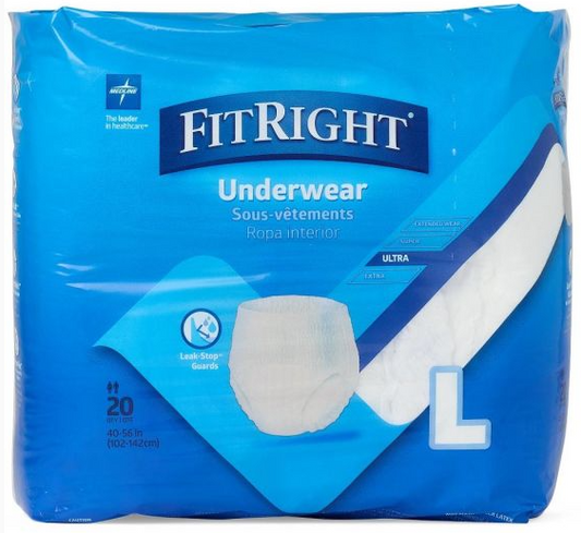 Medline FitRight Ultra Pull-Up Pant Large (Packet 20)