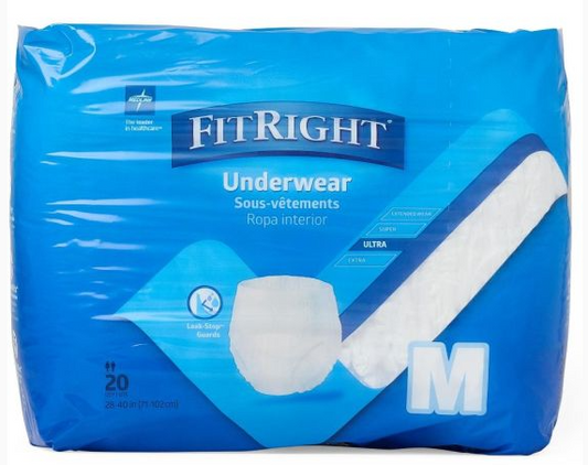 Medline FitRight Ultra Pull-Up Pant Medium (Packet 20)