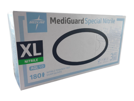 Medline MediGuard Nitrile Exam Gloves Extra Large (Box 180)