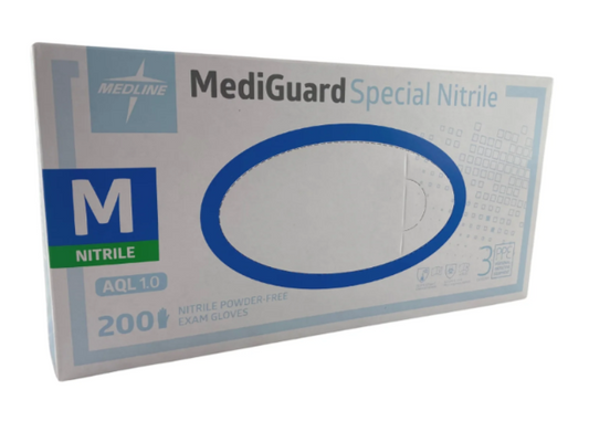 Medline MediGuard Nitrile Exam Gloves Medium (Box 200)