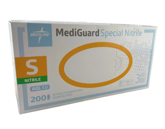 Medline MediGuard Nitrile Exam Gloves Small (Box 200)