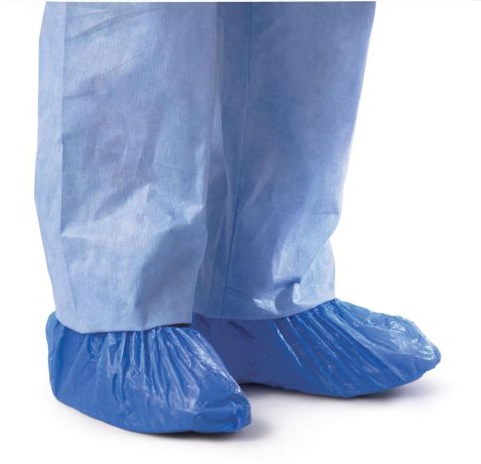 Medline Shoe Cover Poly Blue CPE One Size Fits All (Box 100)