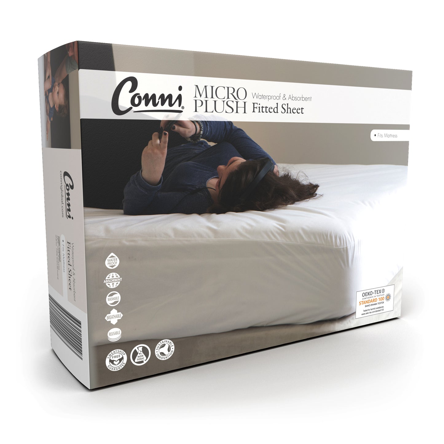 Conni Micro-Plush - Queen Waterproof Fitted Sheet