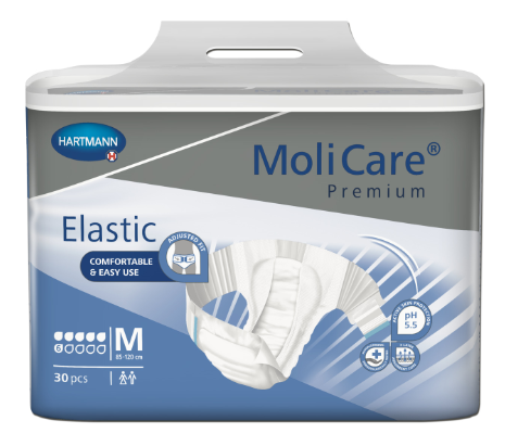 MoliCare® Premium Elastic - Medium 85-120cm 6 Drops 2159ml (Packet 30)