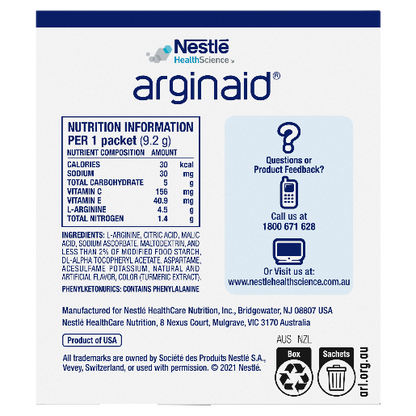Arginaid Drink 9.2g Sachets Lemon Flavor