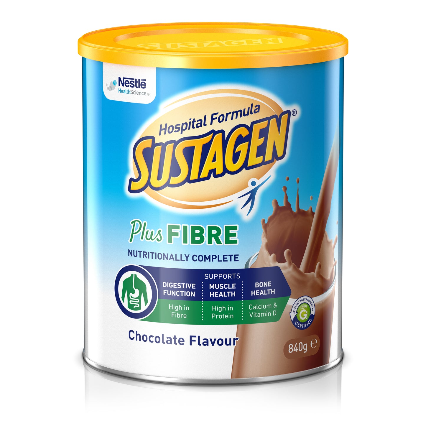 Sustagen Hospital Formula Plus Fibre Chocolate 840gm Can