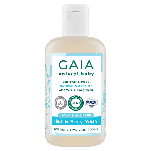 Gaia Natural Baby Hair & Body Wash 200ml