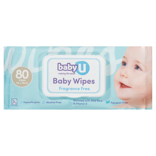 Baby U Baby Wipes Fragrant Free (80)