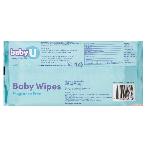 Baby U Baby Wipes Fragrant Free