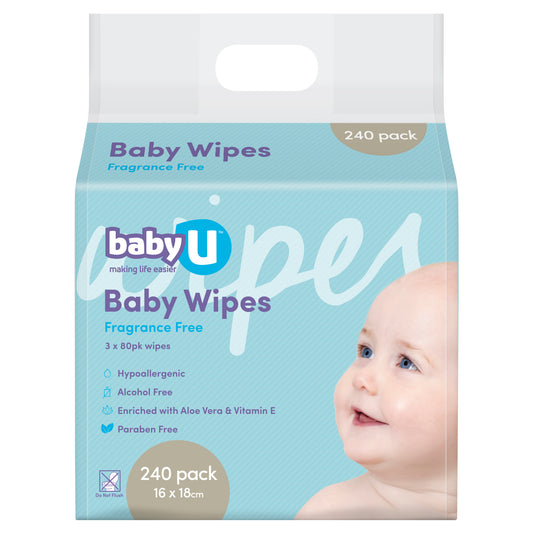 Baby U Baby Wipes Fragrant Free (240)