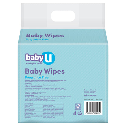 Baby U Baby Wipes Fragrant Free (240)