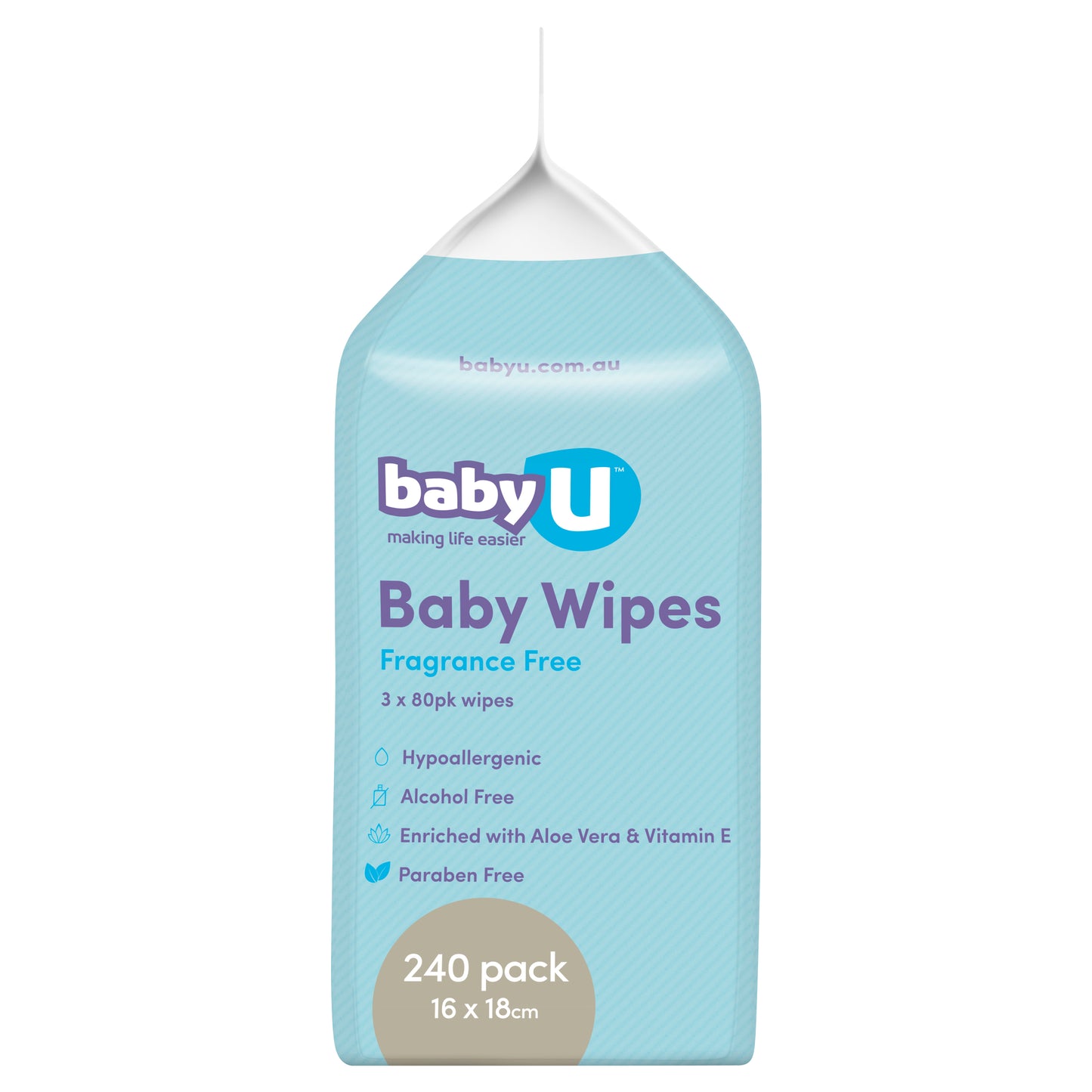 Baby U Baby Wipes Fragrant Free (240)