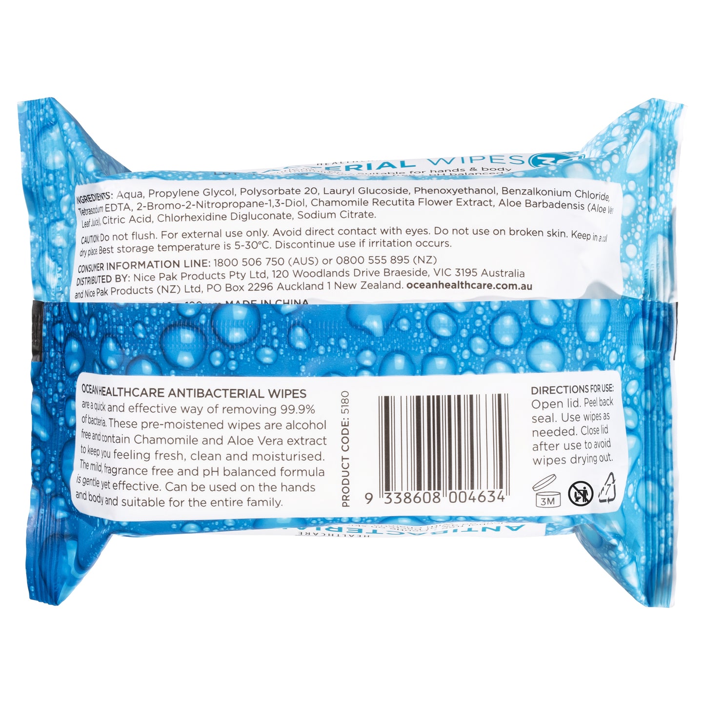 Ocean Healthcare Anti Bacterial Wipes