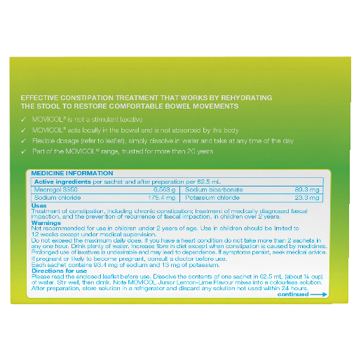 Movicol Junior Lemon Lime Sachets 6.9gm
