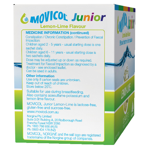 Movicol Junior Lemon Lime Sachets 6.9gm