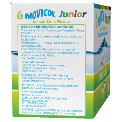 Movicol Junior Lemon Lime Sachets 6.9gm