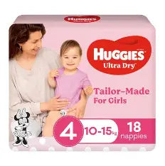 Huggies Ultra Dry Nappies Toddler Size 4  Girl 6-11 Kg