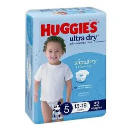 Huggies Nappies Ultra Dry Walker Size 5 Boy 13-18 Kg