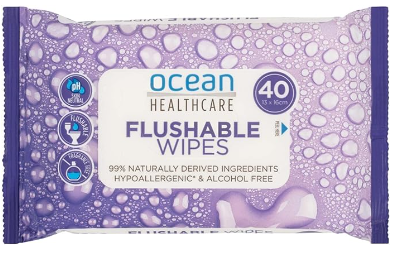 Ocean Healthcare Flushable Wipes 40 Pack