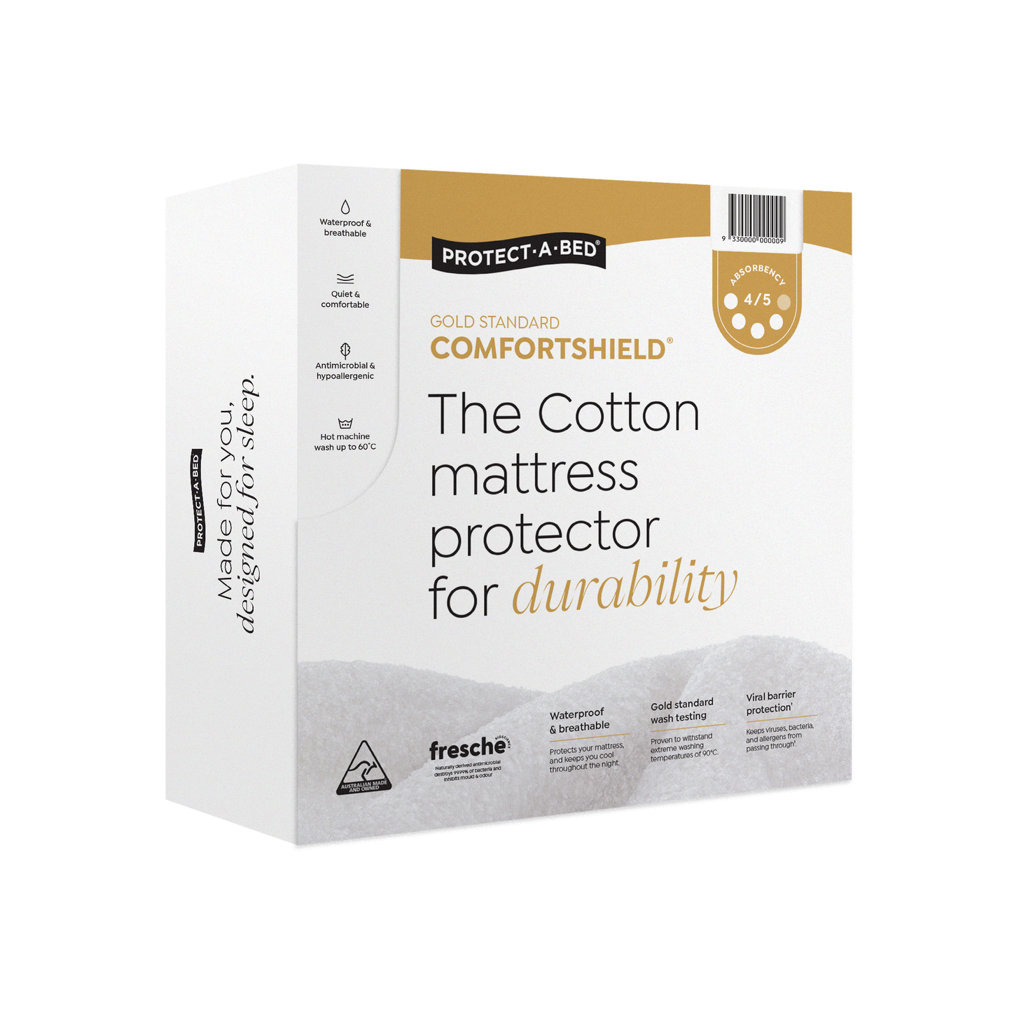 Protect-A-Bed Comfortshield Gold Cotton Terry Fitted Waterproof Mattress Protector - Absorption 1000 ml