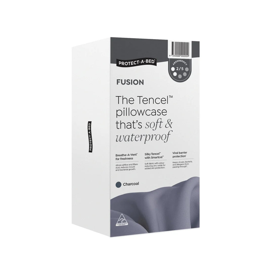 Protect a Bed Fusion Tencel Pillow Protectors Charcoal
