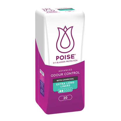 Poise Charcoal Extra Long Liners