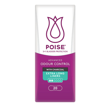 Poise Charcoal Extra Long Liners