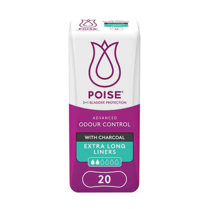 Poise Charcoal Extra Long Liners
