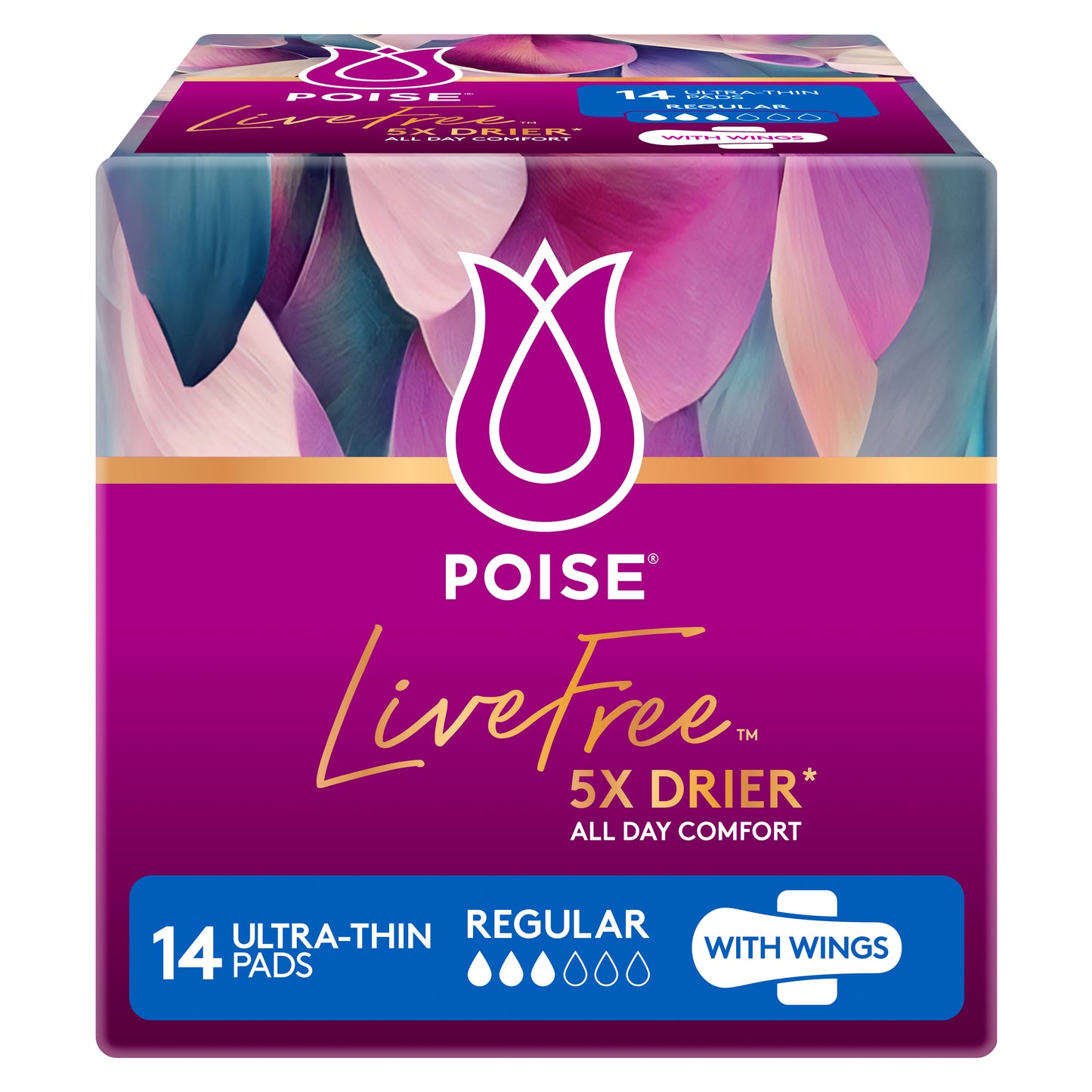Poise Livefree Pads Regular Wings