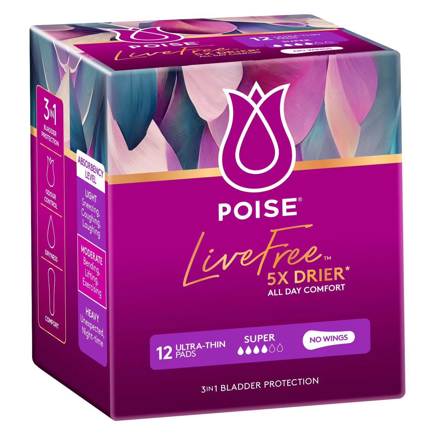 Poise Livefree Pads Super No Wings