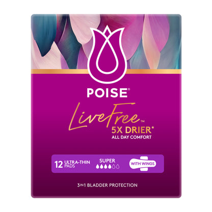 Poise Livefree Pads Super Wings
