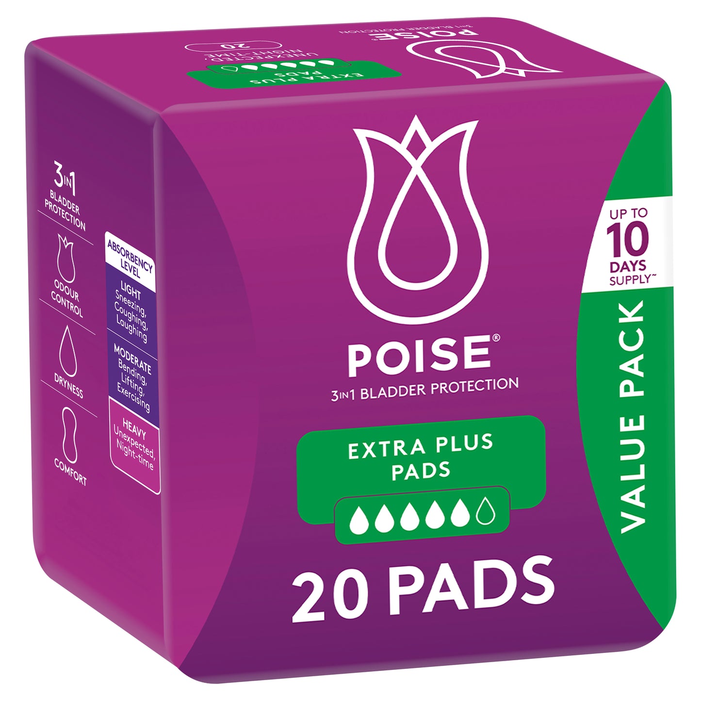 Poise Extra Plus Pads (20 Pack)