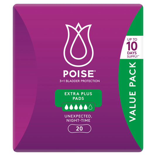 Poise Extra Plus Pads (20 Pack)