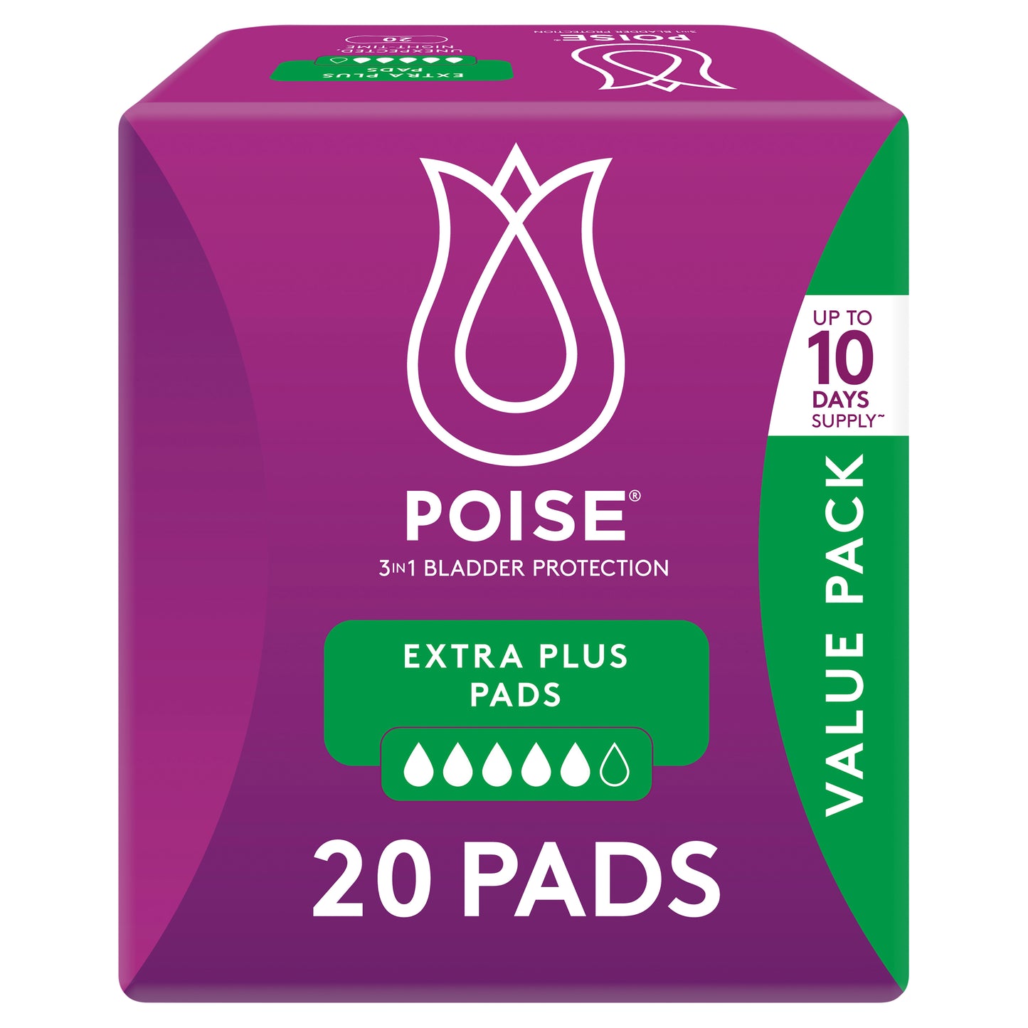 Poise Extra Plus Pads (20 Pack)
