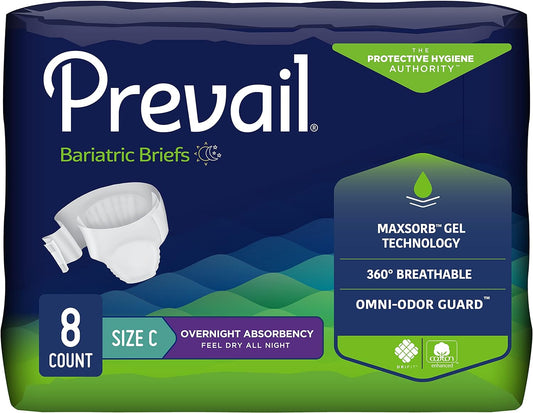 Prevail Bariatric Briefs Size C 2350ml 237-279cm (Packet 8)