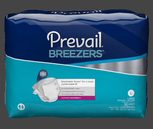 Prevail Breezers Large Briefs 2330ml 115-148cm (Packet 18)