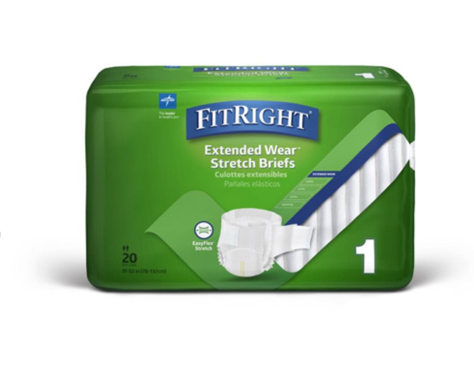 Medline FitRight Extended Wear Stretch Briefs Size 2