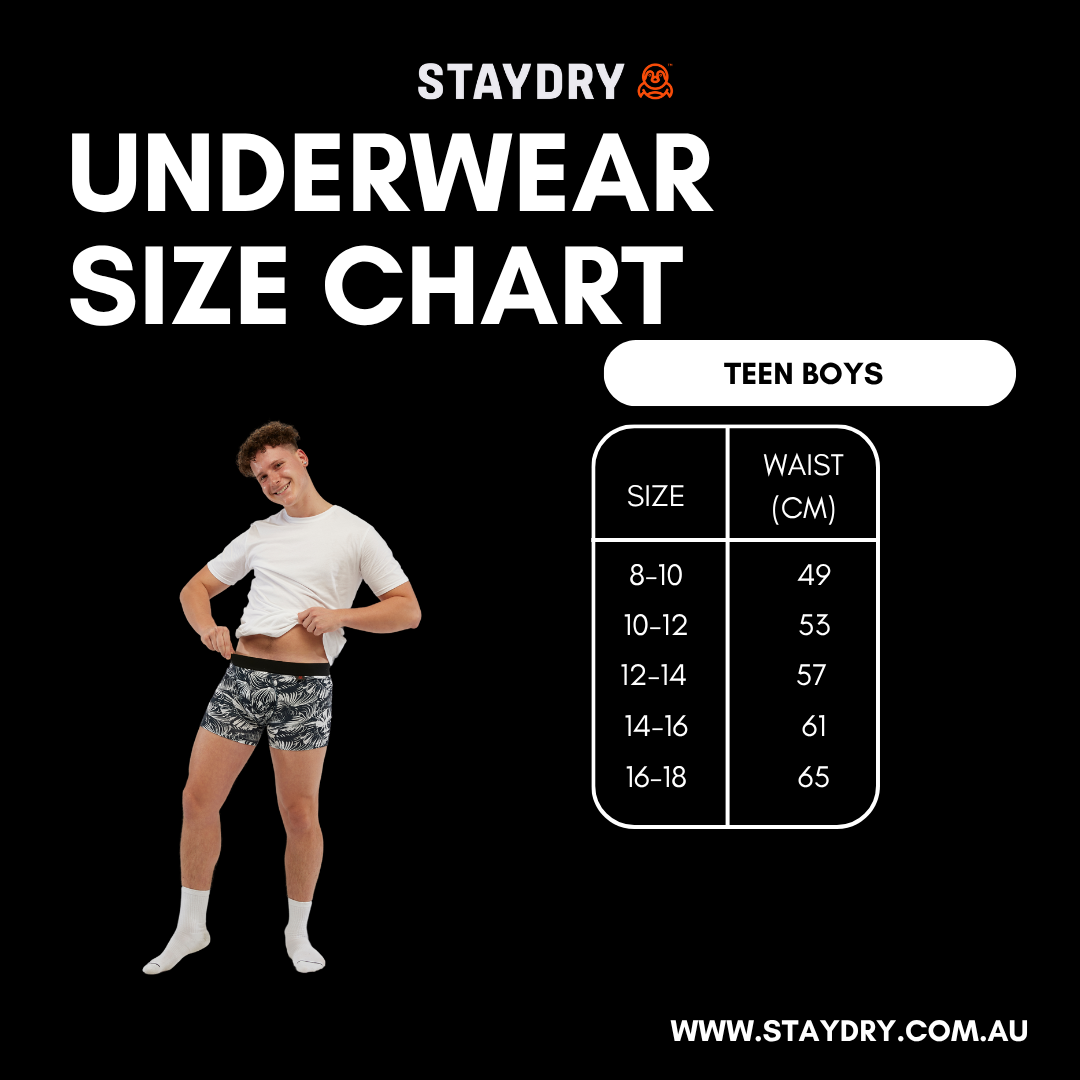 Staydry Teens Continence Boys Trunk - Tropics