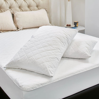 Protect-A-Bed Quillette Cotton Quilted Fitted Waterproof  Pillow Protector - Absorption 600 ml