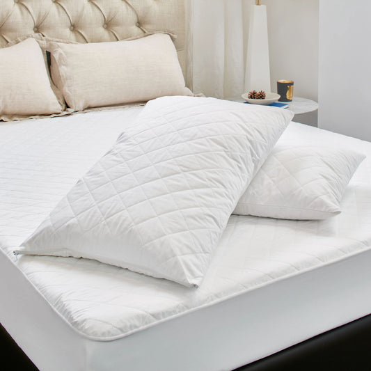 Protect-A-Bed Quillette Cotton Quilted Fitted Waterproof  Pillow Protector - Absorption 600 ml