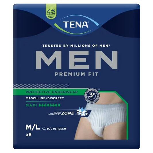 Tena Pants Men Level 4 Waist 95-125cm 945ml (Packet 8)