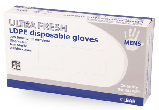 Ultra Fresh LDPE Long Disposable Gloves (Box 100)